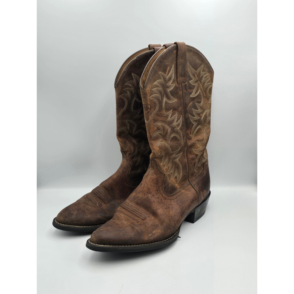 Ariat Western Cowboy‎ Boots Mens 10D Brown Leather Pointed Toe Soft, worn, comfy